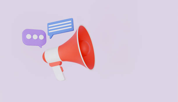 istock Megaphone for announce information, loudspeaker with message copy space 2190381244