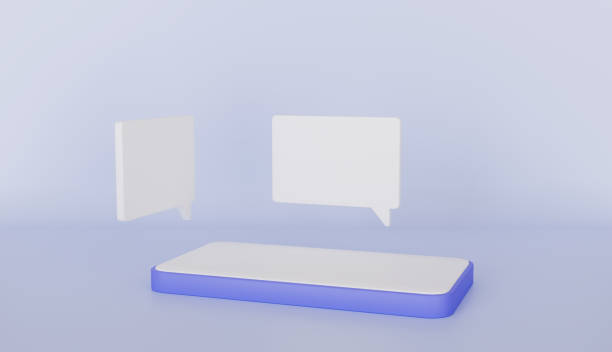 istock Smartphone and Message speech bubble, Phone with blank screen, Social media notification 2190381278