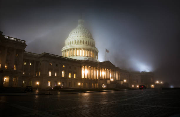 istock US Capitol Building in dramatic fog 2190394416