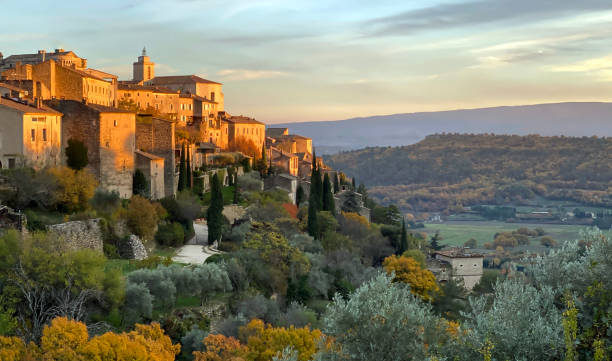 Medieval village in the winter light