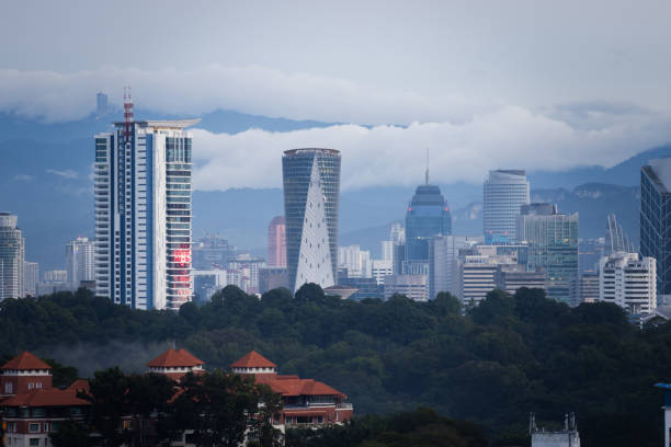 Kuala Lumpur city view with cloudy sky.