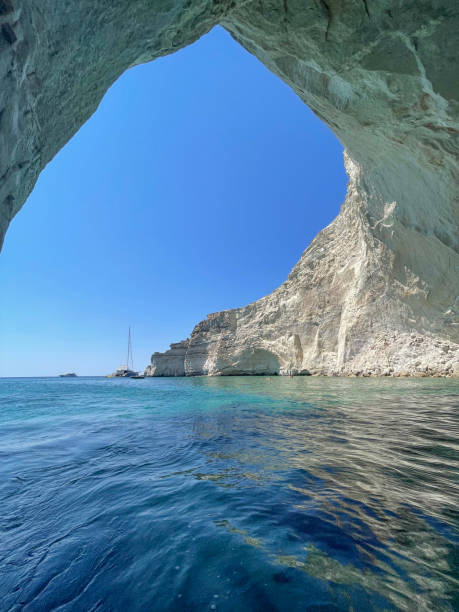 istock View of Aegean Sea from a cave in Milos 2190405589