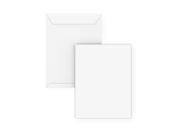 istock 9x12 Envelope mockup. Empty blank paper C4 size envelope mockup on isolated white background. 3d illustration 2190406465
