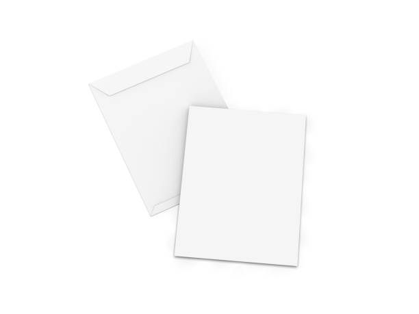 istock 9x12 Envelope mockup. Empty blank paper C4 size envelope mockup on isolated white background. 3d illustration 2190406466