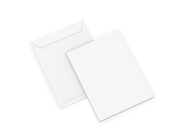 istock 9x12 Envelope mockup. Empty blank paper C4 size envelope mockup on isolated white background. 3d illustration 2190406467