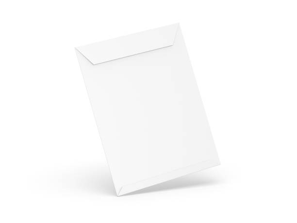 istock 9x12 Envelope mockup. Empty blank paper C4 size envelope mockup on isolated white background. 3d illustration 2190406494
