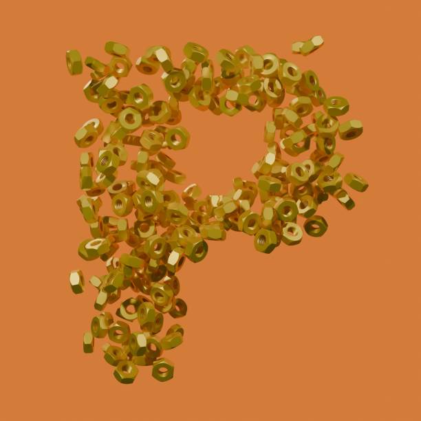 Abstract Graphic of Letter  with Golden Elements
