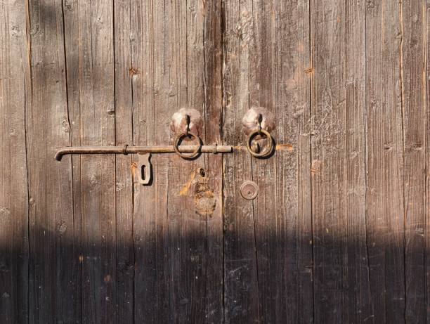 old wooden door and lock