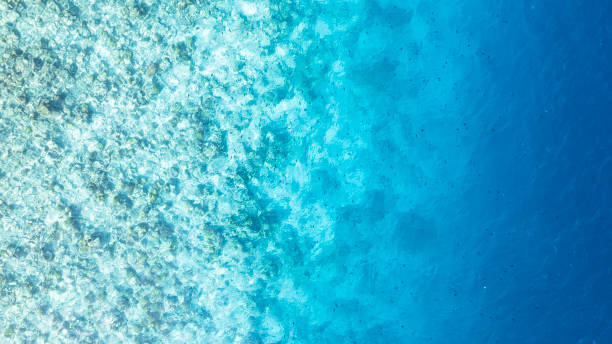 istock Top view of the turquoise gradient water color 2190408272
