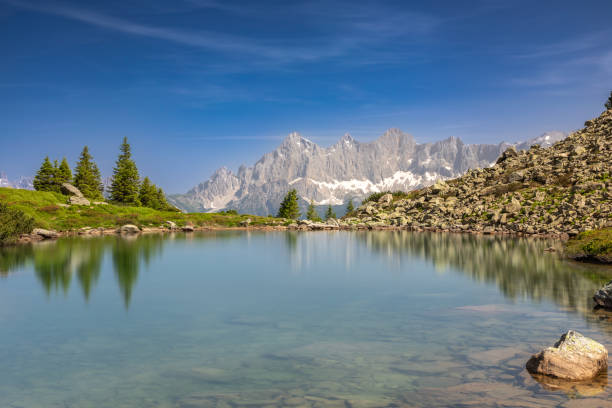 istock View over lake Spiegelsee to Dachstein mountains, Austria 2190416839