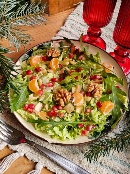 istock Peking cabbage salad with pomegranate and arugula 2190417647