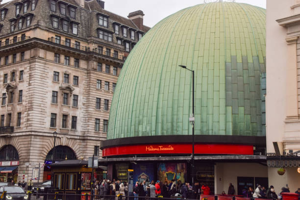 London, UK - December 20 2024: daytime exterior view of Madame Tussauds wax museum.