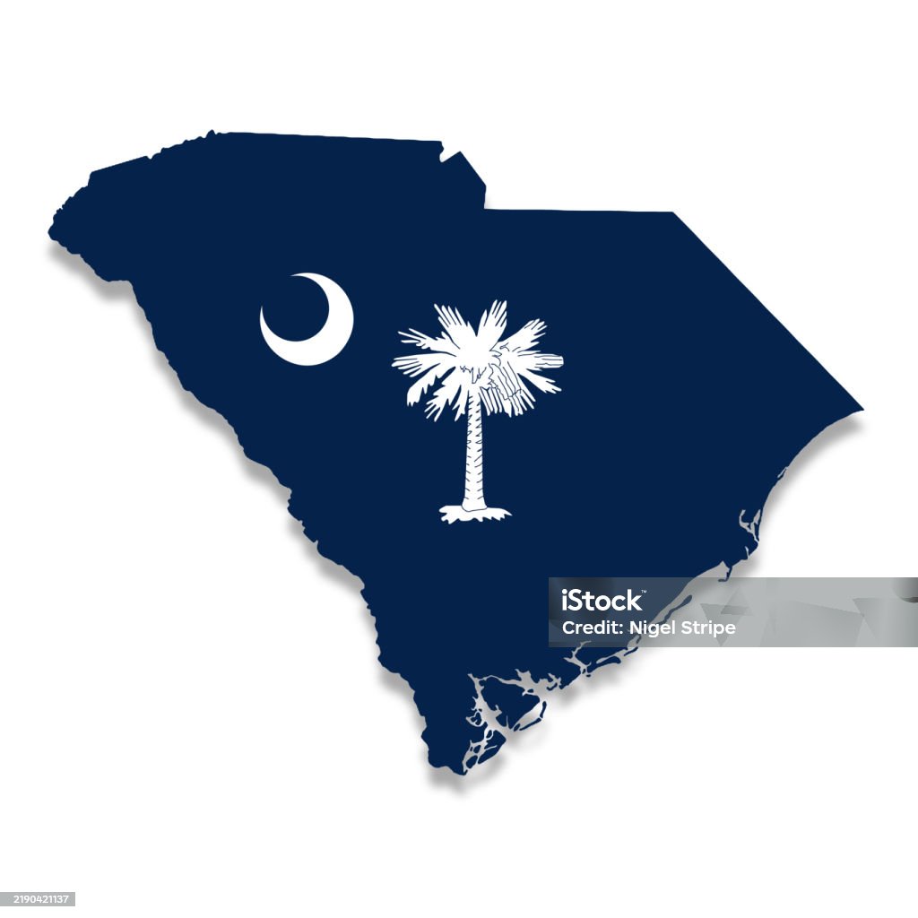 Sc State Vector South Carolina State Flag Map Stock Illustration - Download Image Now ...