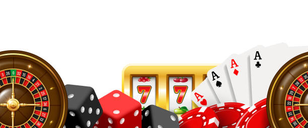 istock Seamless casino pattern. Border of 3D casino icons. Casino design. 2190433461