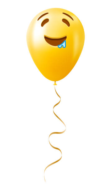 istock Emoji balloon with drooling face Yellow emoji smile 2190435684