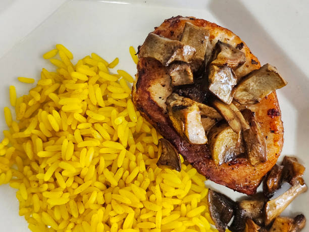 Mushroom sauce on top of pork