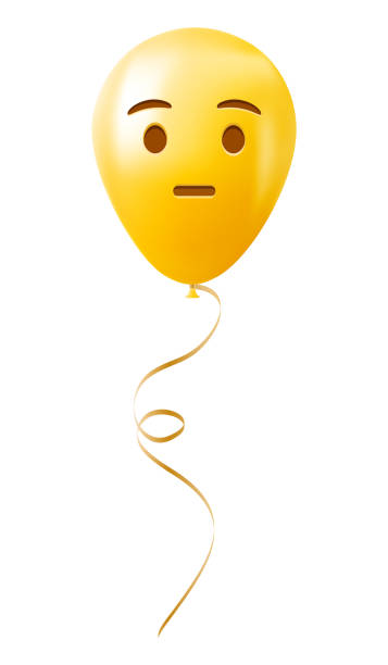 istock Emoji balloon with hushed face Yellow emoji smile 2190435988