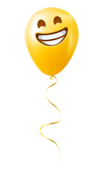 istock Emoji balloon with grinning face with laughing eyes Yellow emoji smile 2190436177