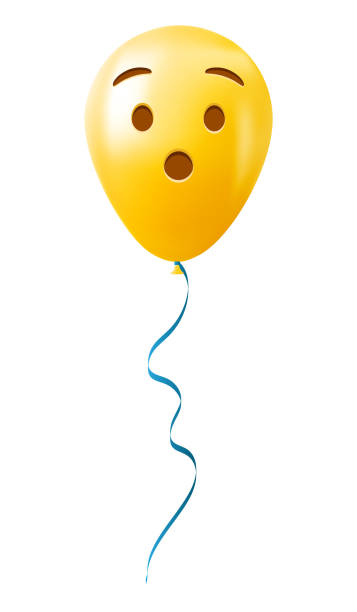 istock Emoji balloon with hushed face Yellow emoji smile 2190436290