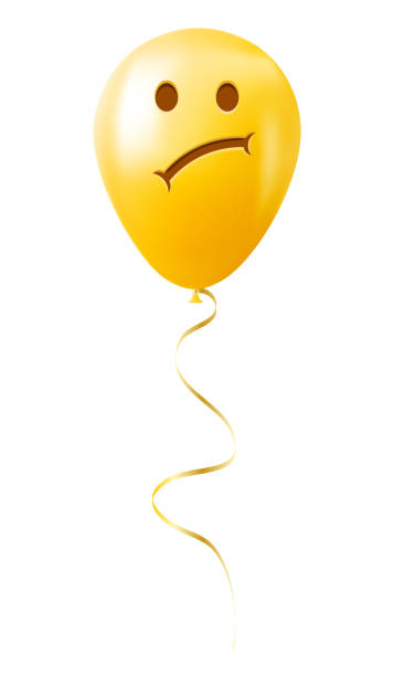 istock Emoji balloon with sad face Yellow emoji smile 2190436322