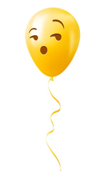 istock Emoji balloon with grinning flirting face Yellow emoji smile 2190436348