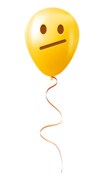 istock Emoji balloon with sad face Yellow emoji smile 2190436361