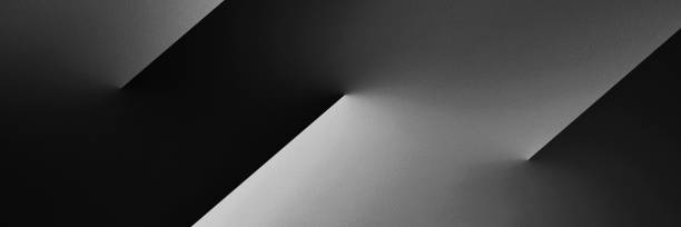 istock Black white dark gray silver modern abstract background. Geometric shape. Line stripe corner 3d shadow. Gradient. Metal metallic. Brushed matte. Business technology. Wide banner. Panoramic. Minimal. 2190436413