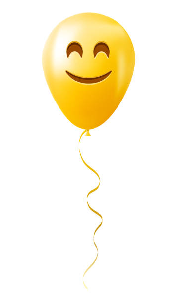 istock Emoji balloon with smiling face with laughing eyes Yellow emoji smile 2190436648