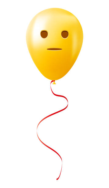 istock Emoji balloon with yawning face Yellow emoji smile 2190436974