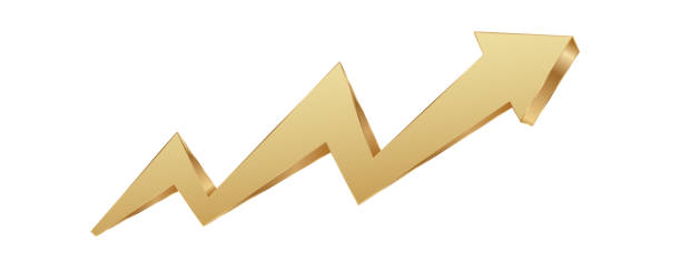 istock Golden arrow shows upward business growth and success 2190441322