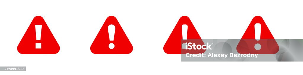 Triangle Coded Signs Red Triangle Warning Signs With Exclamation Marks Stock Illustration ...