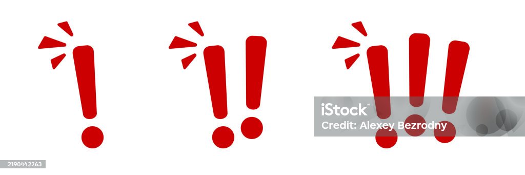 Three Red Marks Three Red Exclamation Marks With Highlights Stock Illustration ...