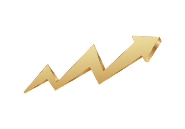 istock Gold arrow upward indicates financial growth and success 2190444592