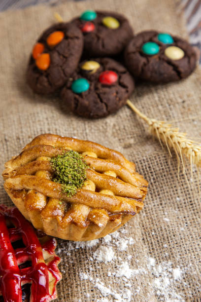 istock Crunchy delicious and sugary Caramel and Raspberry Tart 2190445137