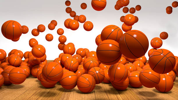 istock Hundreds of Basketballs Falling 2190446400