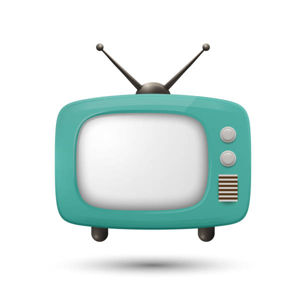 istock Vector 3D Realistic Retro TV Set Icon. Retro TV Symbol for Web, App, Logo, UI. Retro TV Design Template, Clipart, Illustration for Branding 2190446412