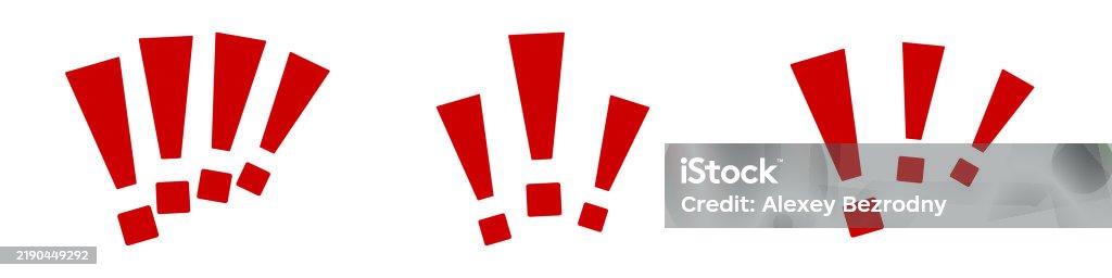 Three Red Marks Bold Red Exclamation Marks In Trios Stock Illustration - Download Image ...