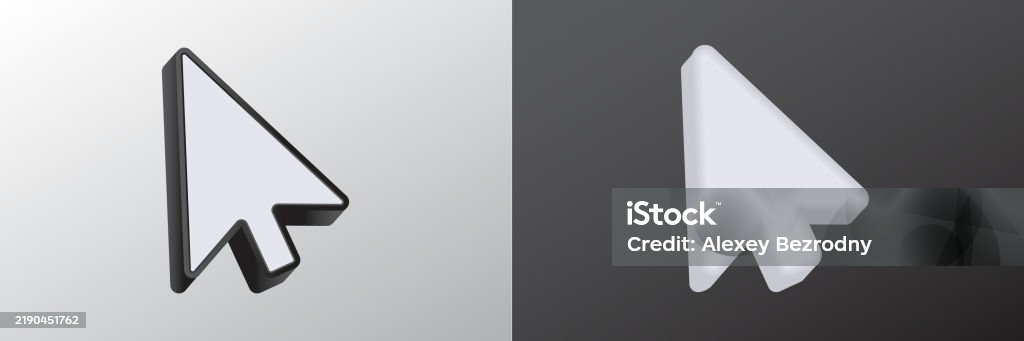 Computer Mouse Arrows On Light And Dark Backgrounds Stock Illustration ...