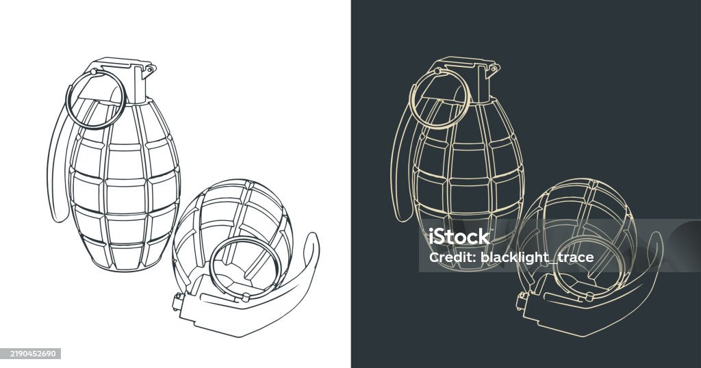 Fragmentation Rounds Hand Fragmentation Grenade Sketches Stock Illustration - Download Image ...