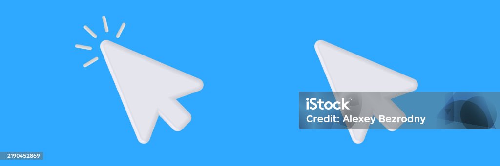 Computer Accuracy Cursor Two White Computer Cursors With Click Effect Stock Illustration ...