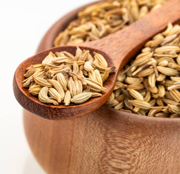 istock Fennel seeds in bowl and spoon - Foeniculum vulgare. 2190453618