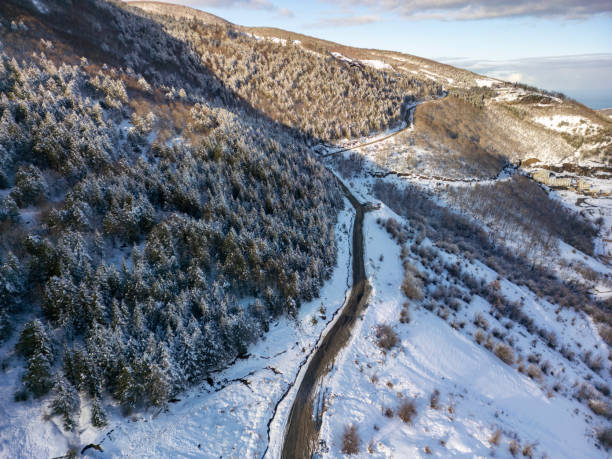 Free Stock Photo of Winding road in snowy mountain landscape | Download ...