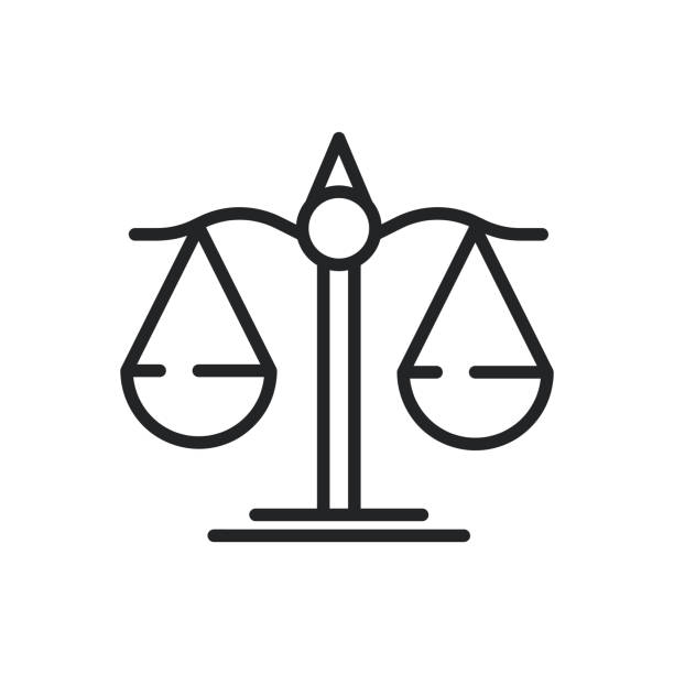 stockillustraties, clipart, cartoons en iconen met justice law thin line icons. editable stroke and perfect pixel on transparent background - amerikaanse hooggerechtshof