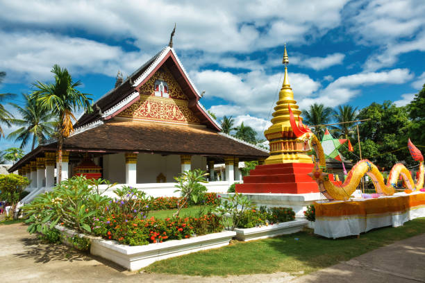 istock Luang Prabang Temple Laos Wat Aphay Red Chedi 2190460645