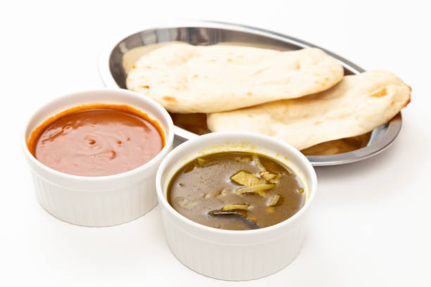 Curry and naan lunch plate.