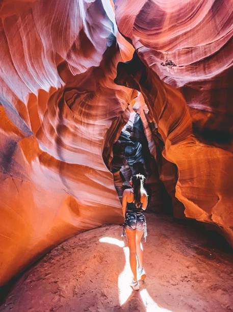 istock Woman walks a breathtaking canyon 2190474798