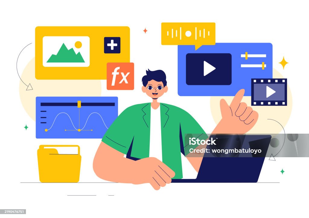 Video A Program Vector Illustration Of A Video Editor Program Featuring Video Editing ...