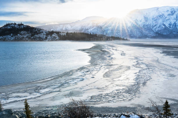 istock Kluane Lake begins to freeze in winter 2190478356