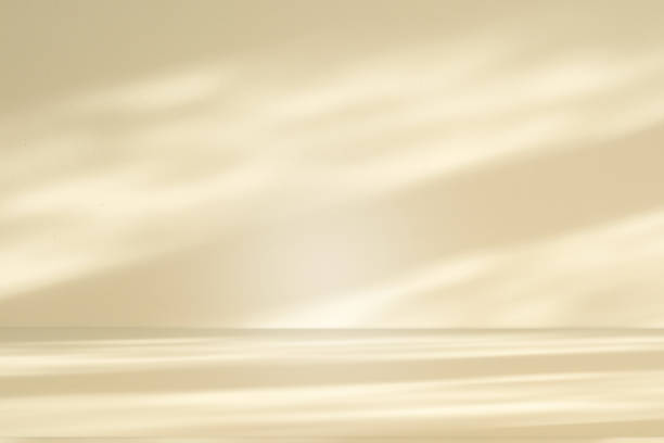istock Studio style background wall decoration presentation uses white and beige tones. with shadows cast from a nearby window, concept creating a decorative 2190478969