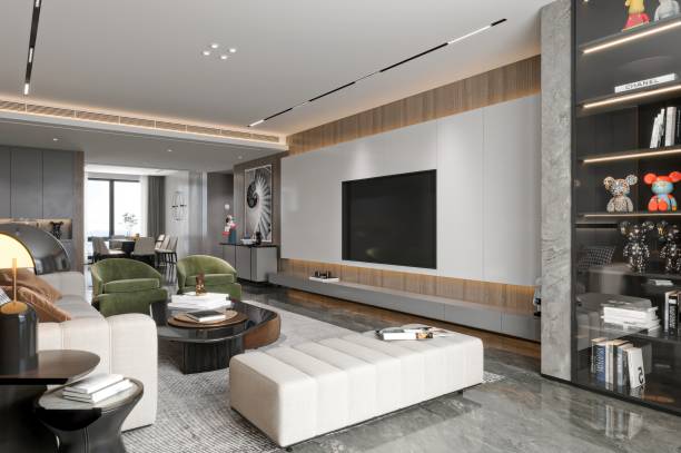 istock Modern Living Room with Luxury Decor and Open Dining Space 2190482900